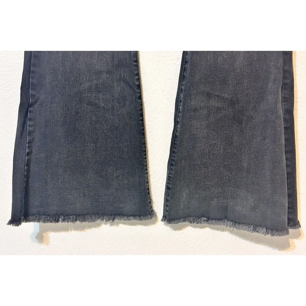 L&B Lucky And Blessed Viniage Women’s Size 8 Black Flare Jeans Y2K Raw Hem